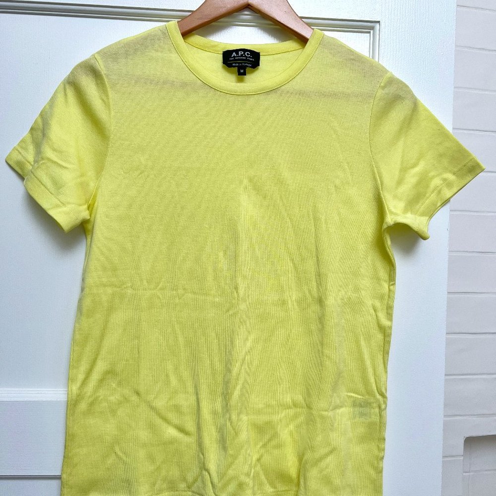 NWOT A.P.C Women's Lemon Yellow Poppy T-Shirt size Medium M Tee Short Sleeve